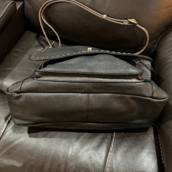 Black & Brown Leather shoulder/handle Satchel Bag- NICE! - Picture 4 of 5